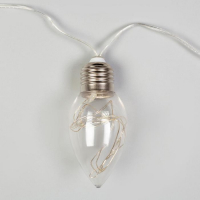 Гирлянда &laquo;Нить&raquo; 3 м с насадками &laquo;Лампочки капля&raquo;, IP20, прозрачная нить, 80 LED, свечение мульти, 8 режимов, 220 В