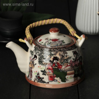 Чайник керамический заварочный с металлическим ситом &laquo;Беседа&raquo;, 600 мл