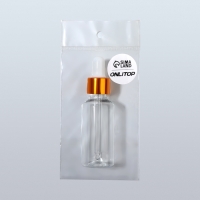 Бутылочка для хранения, с пипеткой, 30 мл, цвет золотой/белый