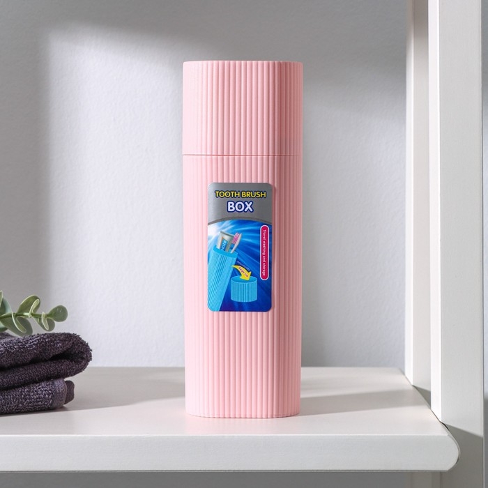 Футляр для зубной щётки и пасты, 19,5&times;6,5&times;4,5 см, цвет МИКС