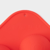 Форма для шоколада новогодняя Доляна &laquo;Шар&raquo;, силикон, 15&times;15&times;2 см, 6 ячеек, цвет красный