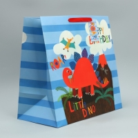Пакет подарочный, упаковка, &laquo;Динозавр: С Днём рождения!&raquo;, 38 х 38 х 21 см