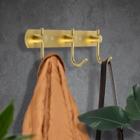 Вешалка CAPPIO CVT004, металлическая, трёхрожковая, цвет золото