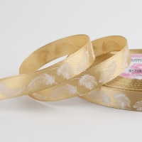 Лента атласная &laquo;Пёрышки&raquo;, 15 мм, 23 &plusmn; 1 м, цвет бежевый №156