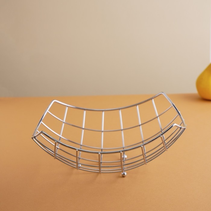 Фруктовница Доляна &laquo;Решето&raquo;, 23,5&times;23,5&times;10,5 см, цвет серебряный