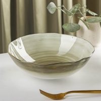 Салатник фарфоровый Доляна &laquo;Млечный путь&raquo;, 1,4 л, d=22 см, цвет серый