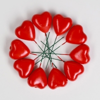 Штекер "Сердечко" красное, 3,5х3,5х2см / набор 10шт