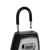 Ключница с кодовым замком ТУНДРА, с дужкой, серая, 80х70х35 мм