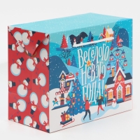 Пакет-коробка &laquo;Веселья и Озорства&raquo;, 23 х 18 х 11 см, Новый год