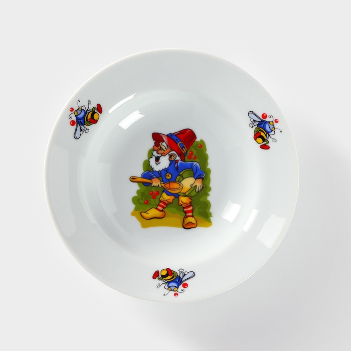 Тарелка глубокая фарфоровая &laquo;Лесовичок&raquo;, 250 мл, d=20 см, рисунок МИКС