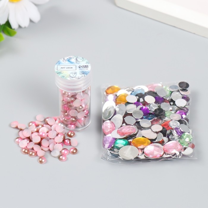 Декор "Градиент розовый" d=6 мм 10г 200 шт 5х2,5 см МИКС