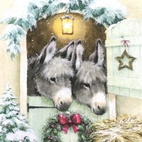 Набор декупажных карт 5 шт &laquo;Зимние ослики&raquo;, плотность 45 гр/м2, формат А4