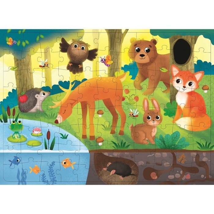 Пазл с фонариком &laquo;На лесной опушке&raquo;, 63 детали