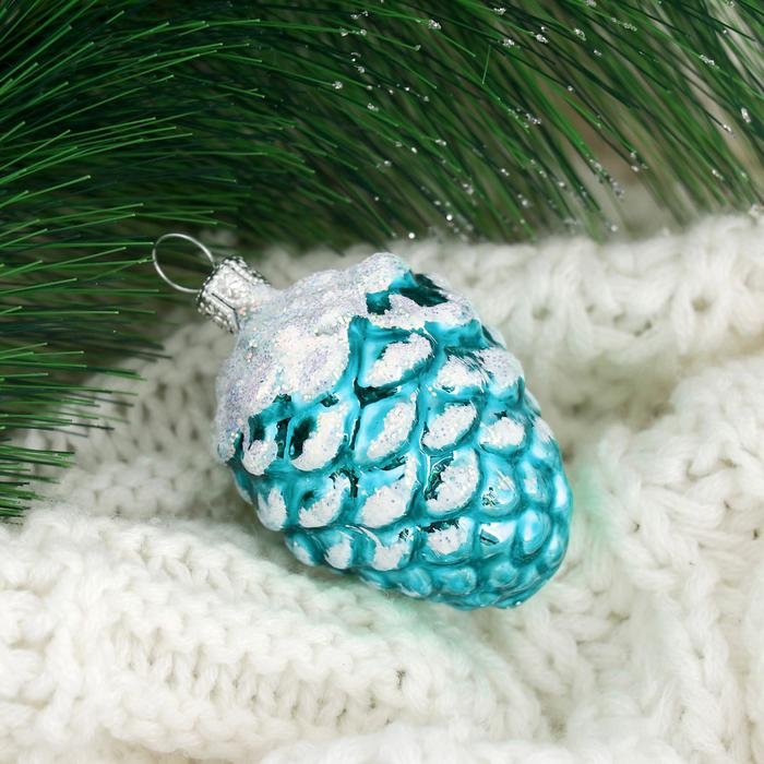 Ёлочная игрушка "Шишка кедровая"-2, h-5,2 см, микс