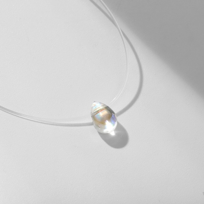 Кулон &laquo;На леске&raquo; капля, цвет радужный, 35 см