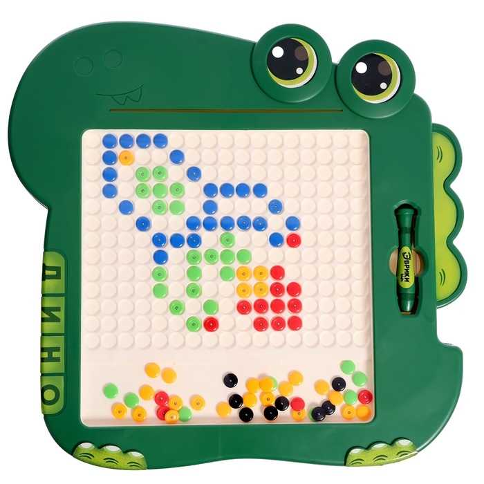 Магнитный планшет для рисования &laquo;Динозаврик&raquo;, мозаика, 10 карточек