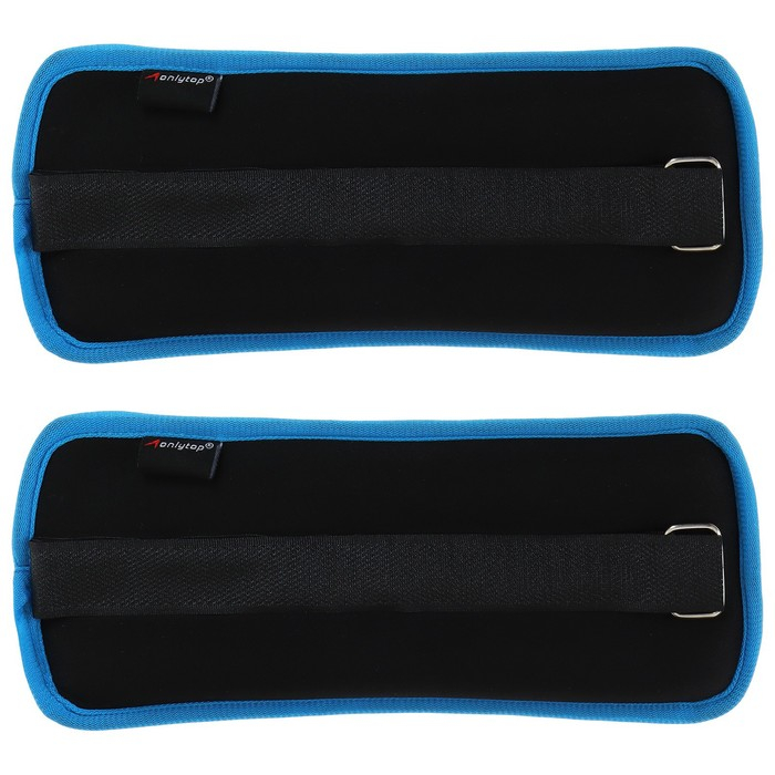 Утяжелители неопреновые ONLYTOP, 2 шт. х 0,5 кг, цвет чёрный/голубой
