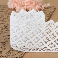 Кружево вязаное, 80 мм &times; 10 &plusmn; 1 м, цвет белый