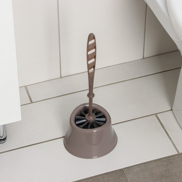 Ёршик для унитаза с подставкой &laquo;Капри&raquo;, 14&times;12,5&times;37 см, цвет коричневый