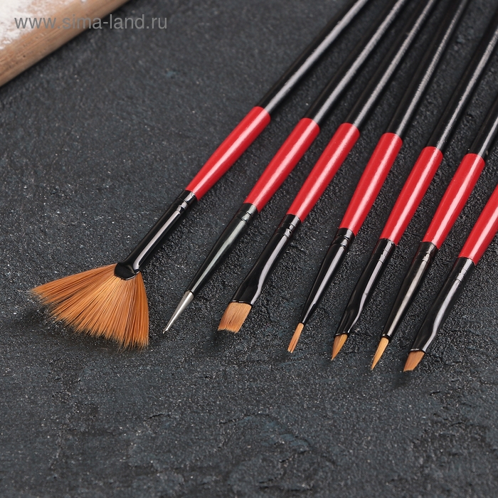 Набор кондитерских кисточек для декорирования Доляна &laquo;Рубин&raquo;, 7 шт, цвет чёрный