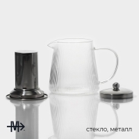 Чайник стеклянный заварочный с металлическим ситом &laquo;Грании&raquo;, 1 л