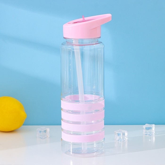 Бутылка с трубочкой Доляна &laquo;Спорт&raquo;, 700 мл, 23,5&times;7,5&times;8,5 см, цвет МИКС