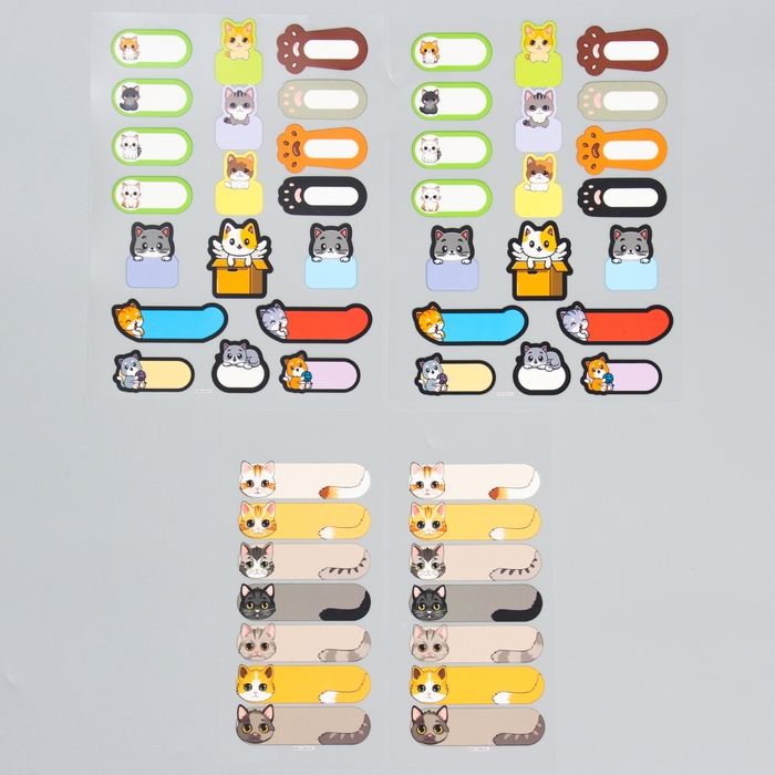 Термобирки для одежды. Набор именных термонаклеек для маркировки детских вещей &laquo;Забавные котики&raquo;, 52 шт
