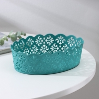 Корзина для хранения Доляна &laquo;Кружевной узор&raquo;, пластик, 21,5&times;15,5&times;6 см, цвет МИКС