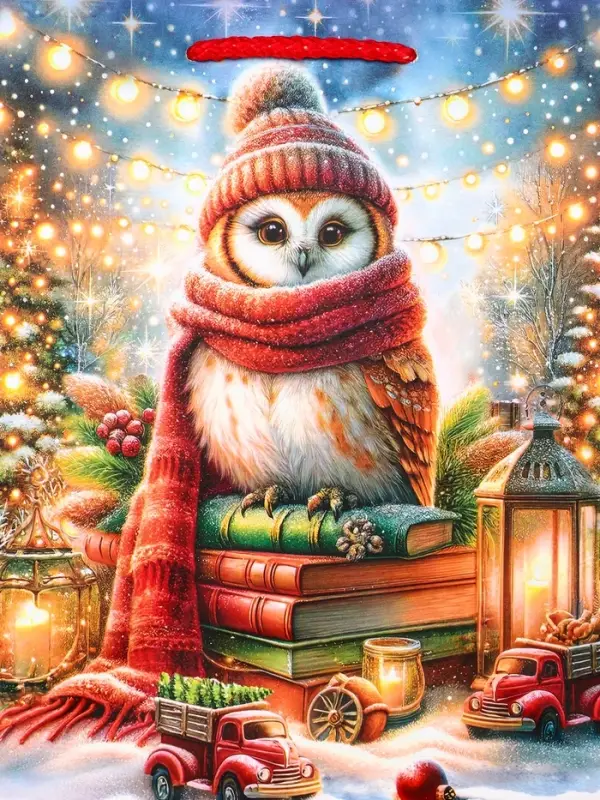 Пакет подарочный новогодний ламинированный, &laquo;Сова&raquo; , 18&times;10&times;22.3 см