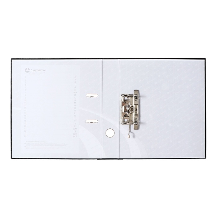 Папка-регистратор А4, 50 мм, Calligrata, ПВХ, тиснение "лен", металлическая окантовка, карман на корешок, собранная, черная микс