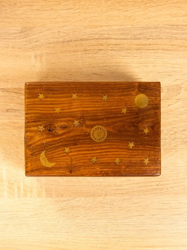 Шкатулка "День и ночь" 18х13х6 см, дерево шишам