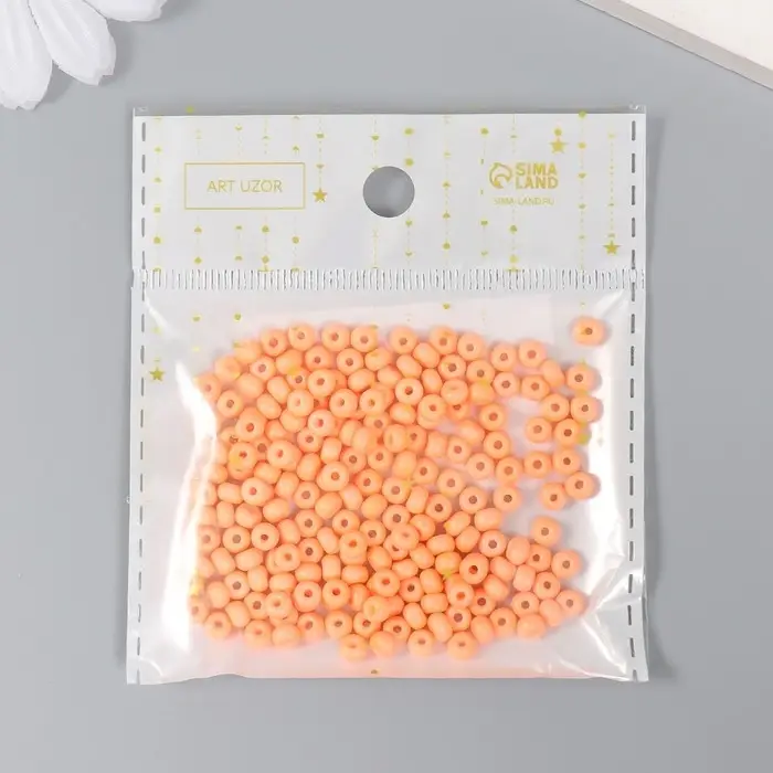 Бисер стекло 6/0 "Розовая креветка" 15 гр