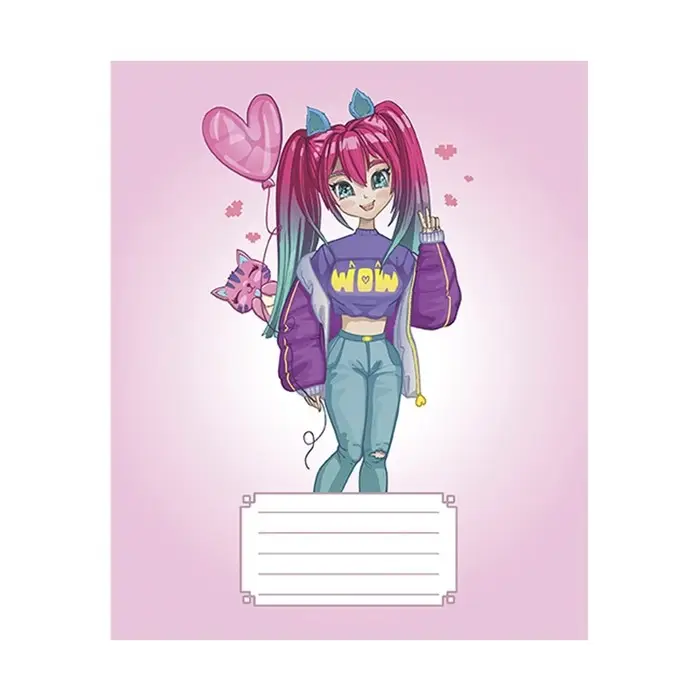 Тетрадь 24 листа в линейку Calligrata &laquo;Аниме 07&raquo;, обложка мелованный картон, МИКС