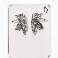 Серьги металл "Цветы половинки", цвет серебро