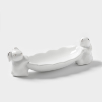 Блюдо Доляна &laquo;Зайки в золотом&raquo;, 21&times;8&times;6 см, цвет белый