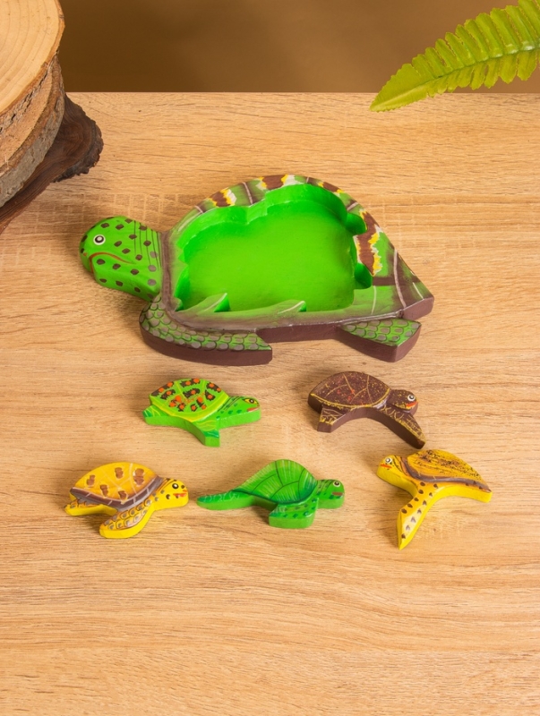 Сувенир пазл дерево "Семейство черепах" МИКС, 19х11х2 см