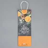 Пакет под бутылку &laquo;Мандарины&raquo;, 13 x 36 x 10 см