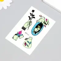 Переводные тату на тело светящиеся цветные &laquo;Алиса в норе&raquo;, 14.3&times;7.5 см