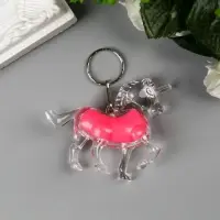 Фонарик брелок для ключей на кольце &laquo;Единорог&raquo;, мигает, 6&times;2&times;6.5 см, МИКС