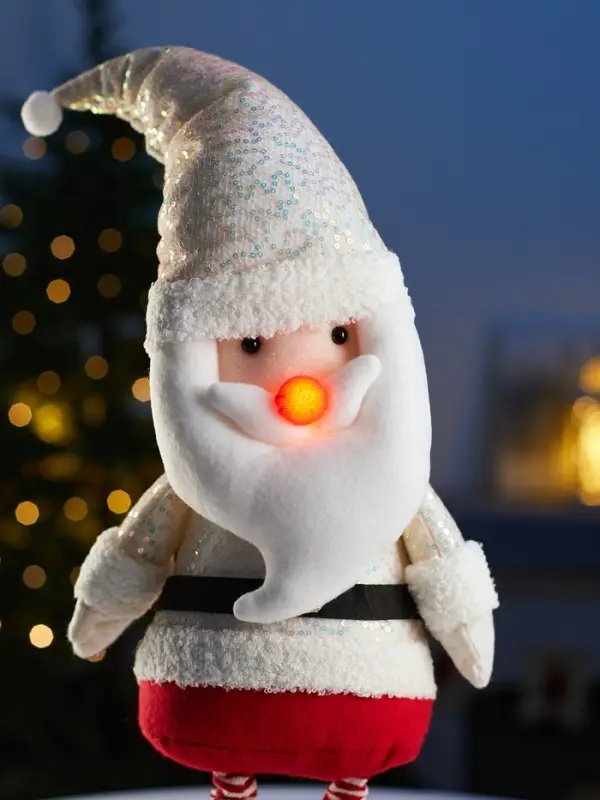 Фигура текстиль &laquo;Дед Мороз&raquo; 55-84 см, телеск-е ножки, 1LED, LR1130х3 (в компл.), Т/БЕЛЫЙ