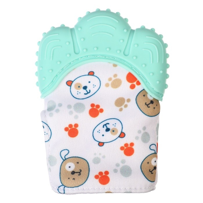 Прорезыватель-рукавичка &laquo;Собачки&raquo;, цвет мятный, Крошка Я
