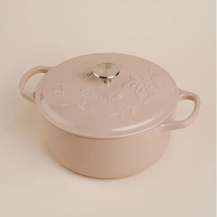 Кастрюля SL Home, 6 л, d=28 см, h=12.5 см, индукция, с эмалированным покрытием, чугун, бежевая