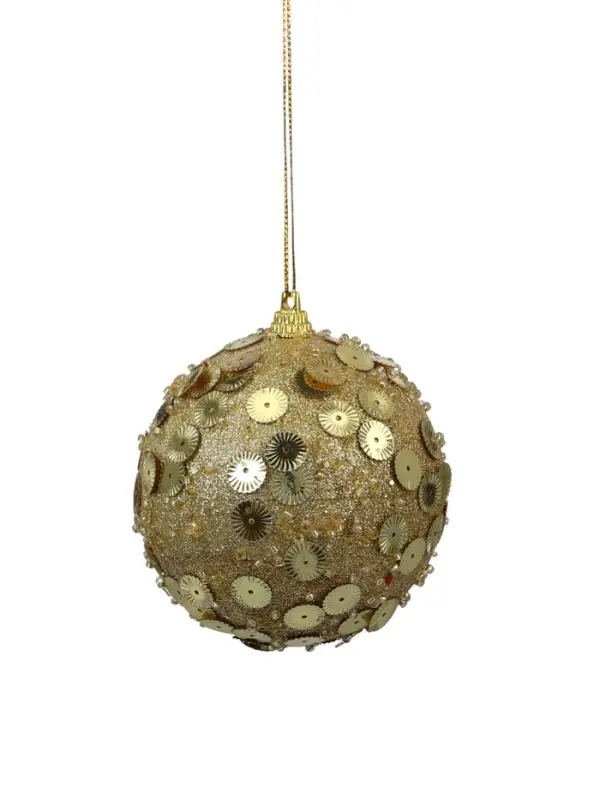 Ёлочный шар новогодний d=8 см &laquo;Карнавал&raquo; чары, золото