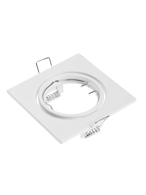 Светильник встраиваемый поворотный, под лампу MR16, квадрат, металл, белый