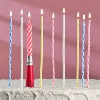 Свечи для торта, коктейльные 8 шт., 1 музыкальная