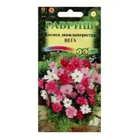 Семена цветов Космея "Вега", ц/п,  бело-розовая смесь, 0,5 г