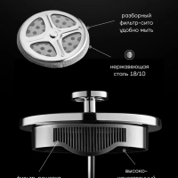Френч-пресс Stein-1000FP Графитовый 1000 мл