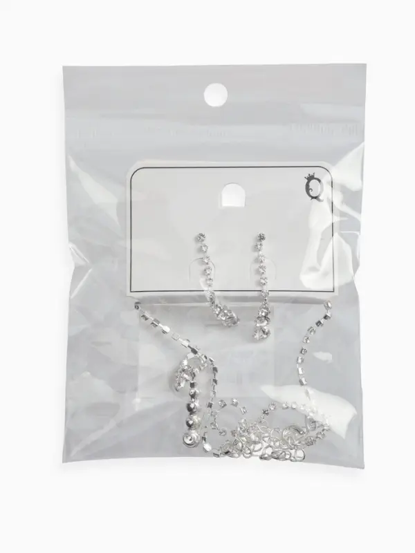 Набор 2 предмета: серьги, колье &laquo;Вечерний шик&raquo; белый в серебре