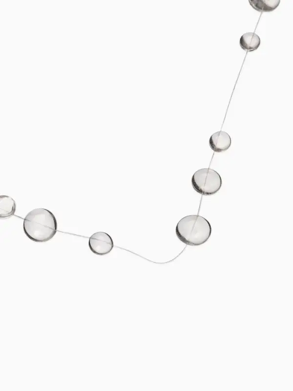Колье на леске "Капля росы", цвет былй в серебре