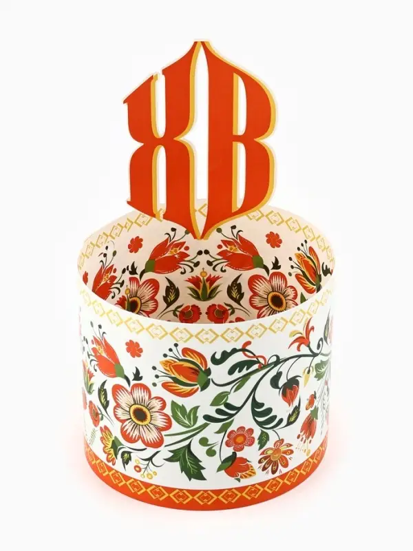 Форма ободок для кулича &laquo;ХВ&raquo;, на Пасху, 41.6&times;18.7 см